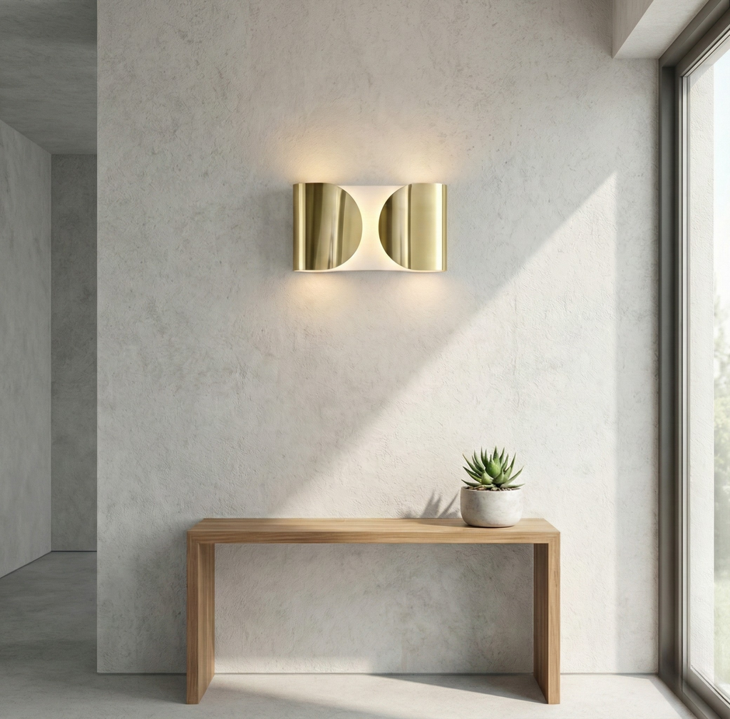 CaleoWall - Złota lampa ścienna w stylu organicznym